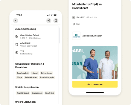 Stellenanzeige von Asklepios in der meinestadt,de App