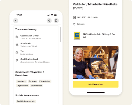 Stellenanzeige von EDEKA in der meinestadt,de App